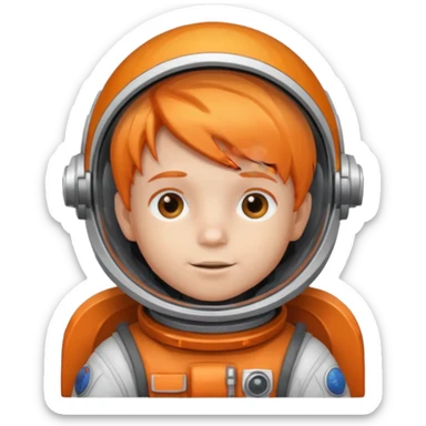 Astronaut boy kid with orange hair sticker