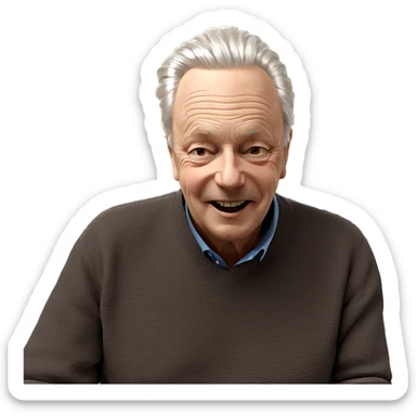 old man with white hair sticker