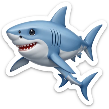 Shark with shoes blue sticker