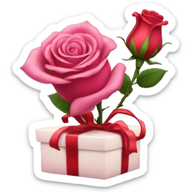 rose with gift sticker