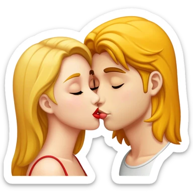 romantic kiss between lovers sticker