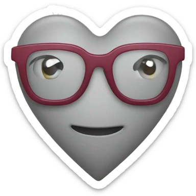 Heart wearing glasses  sticker