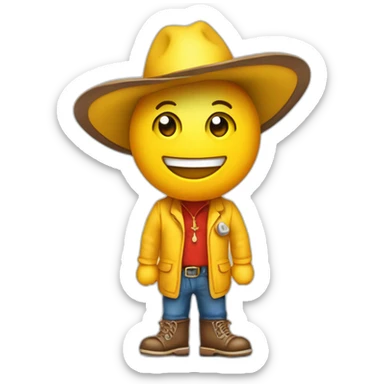 ampolleta sonriente y de color amarillo con sombrero antropomorfisada de cuerpo completo con piernas y brasos vestida de estudiante y sacando fotocopias sticker