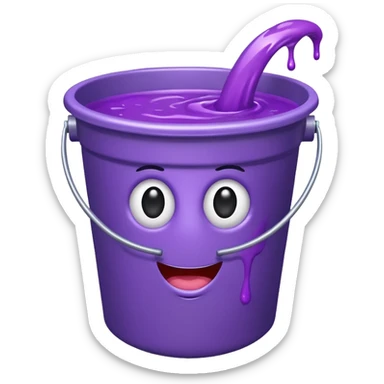 cartoon bucket with purple goo sticker