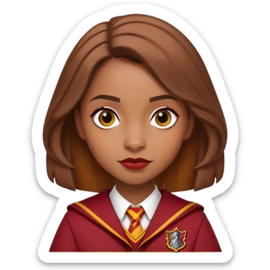 Angelina Johnson in harry potter, wear hogwarts gryfindor uniform sticker