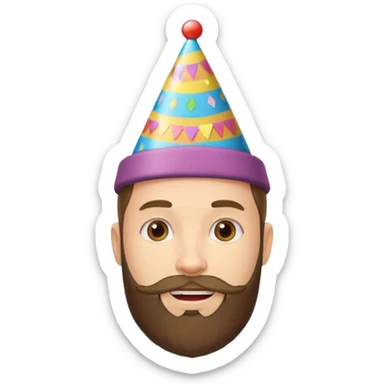 young man with a beard, happy birthday boy sticker