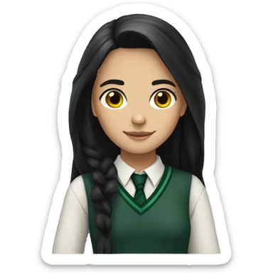 slytherin-student-girl-long dark hair-brown eyes sticker