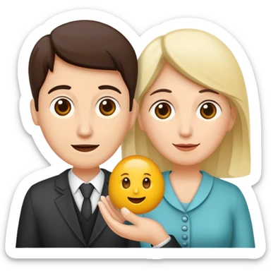 Ein verliebtes Paar wo die Frau gerade einen Antrag bekommt  sticker