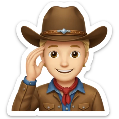 Cowboy tipping his hat. TIPPING HIS HAT. Where the fuck does the cookie come from idiot? sticker