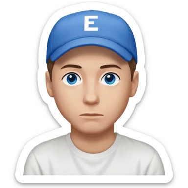 Eminem with blue eyes, brown hair sticker