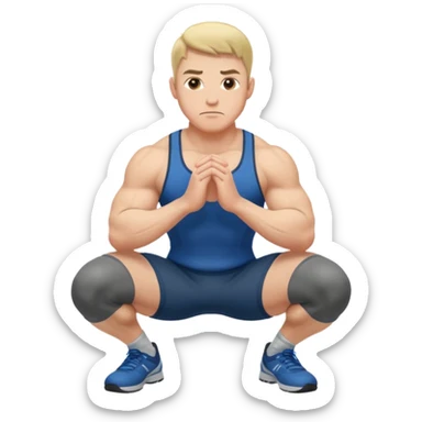 Guy squating without a dumbell sticker