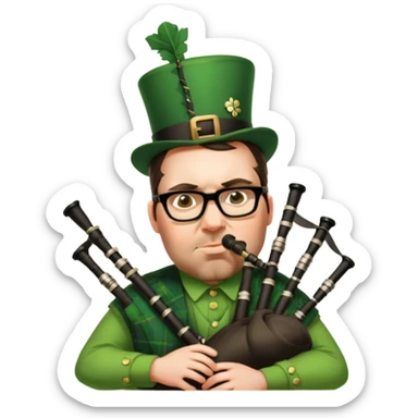 Green Bagpiper sticker