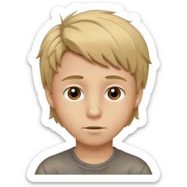 dirty blond haired boy witth brown eyes sticker
