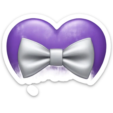 purple Heart with silver bow tie sticker