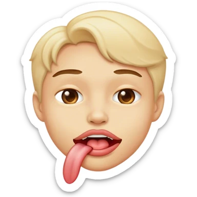 Emoji mordiéndose el labio coqueto sticker