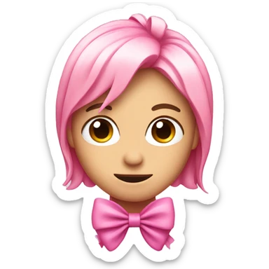 pink bow with long ends that are wispy sticker