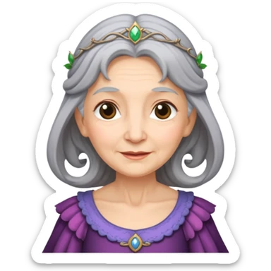 The kind and amiable grandmother in medieval fairy tales sticker