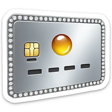 Silver credit card with gems sticker