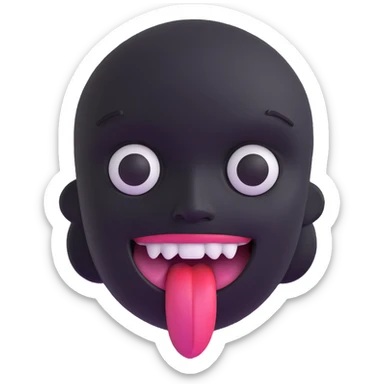 dead face with cross eyes and tongue out sticker