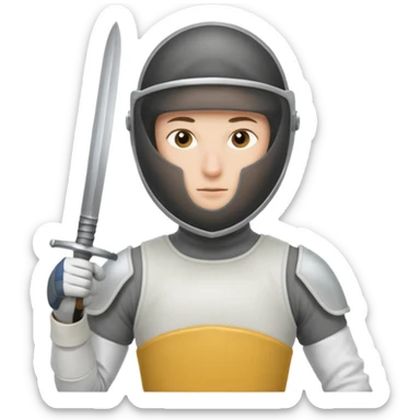 fencer with sword stance sticker