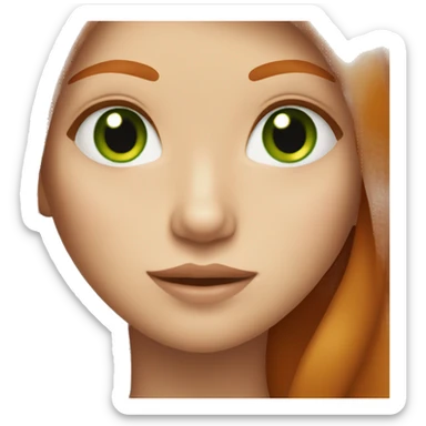Ginger straight long hair girl with green eyes  sticker