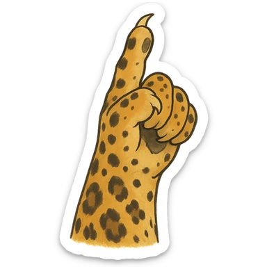 aesthetic leopard paw pointing up with beautiful leopard colors sticker