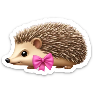hedgehog with a pink bow sticker