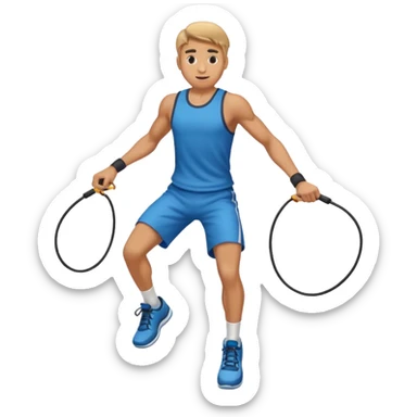 Guy jump roping sticker