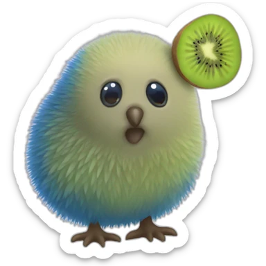 Cute Blue kiwi sticker
