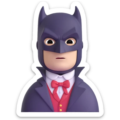 Batman with his black bat mask wearing Victorian era clothes and top hat sticker