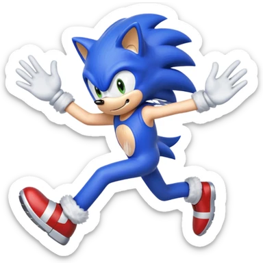 Sonic the hedgehog running away that is well done sticker