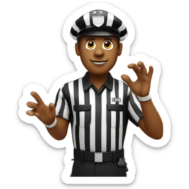 A football referee wearing a chiefs uniform sticker