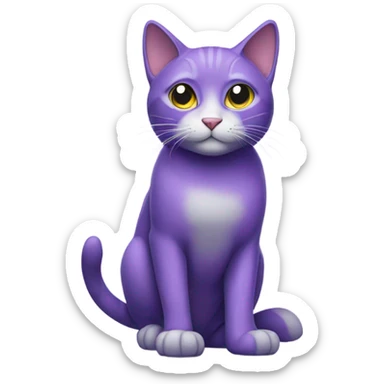 purple cat wearing shoes  sticker