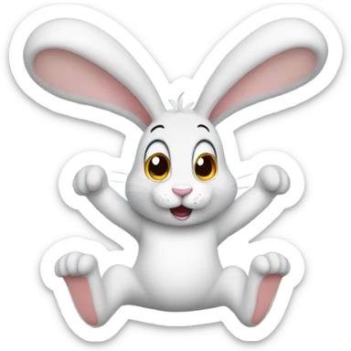 Rabbit with feet in the air sticker