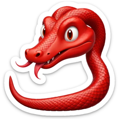 Red snake making disgusted face sticker