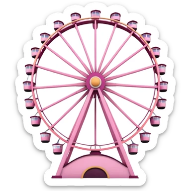 mix light pink dark pink and white theme park Ferris wheel sticker
