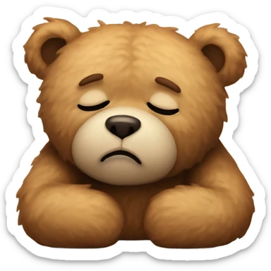 Sleepy teddy bear sticker