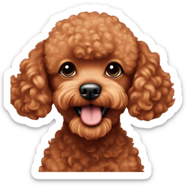 Red toy poodle with white goatee and long legs sticker