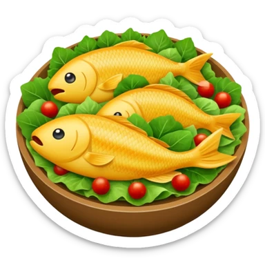 buatkan emoji salad namun berbentuk ikan 🐟 yang chubby untuk discord emoji sticker