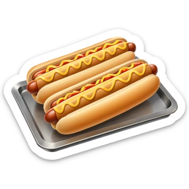 one hot dog with french fries on a tray sticker