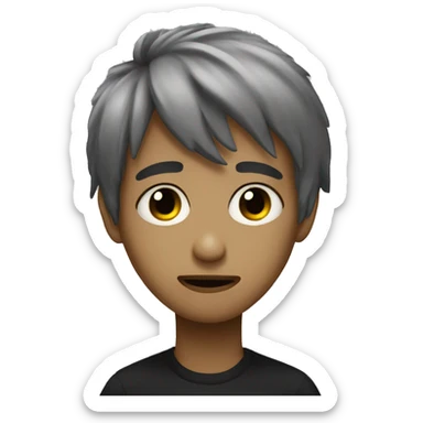 emo kid with big eyebags sticker