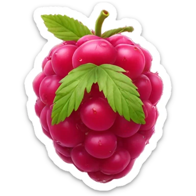 a wet raspberry with tiny ant on it sticker