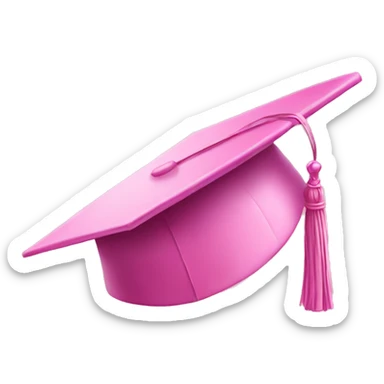 Pink graduation cap sticker