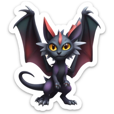  Kawaii Edgy Cool Beautiful Noivern-Nargacuga-Litten full body sticker