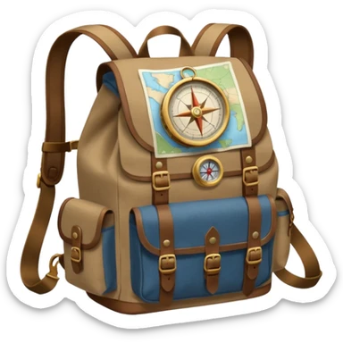 backpack with many exploring items sticker
