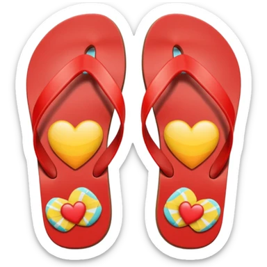 heart with summer flip-flops sticker