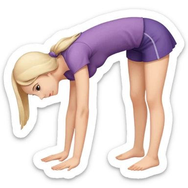 Girl bending down sticker