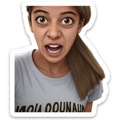 realistic portrait of young woman sticker