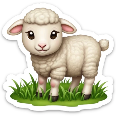 Lamb eating sticker