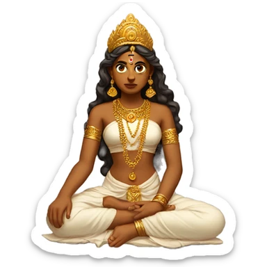 Durga goddess but sad  sticker
